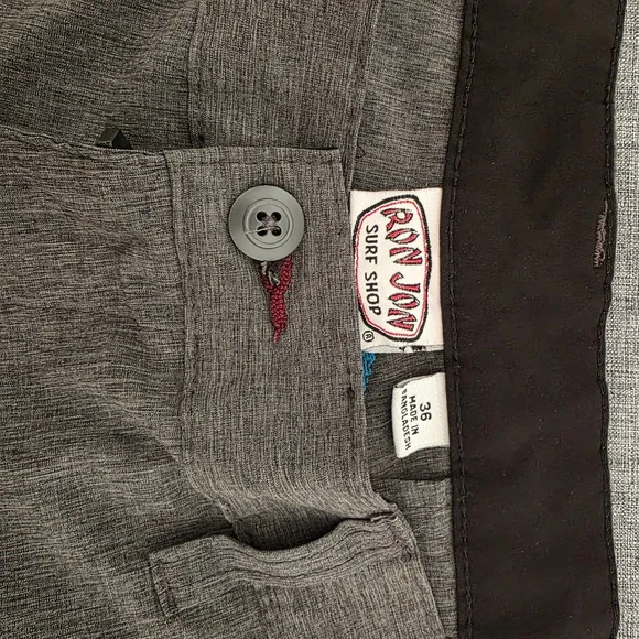 Ron Jon Gray Board Golf Shorts Mens Sz 36 Lightweight Stretch Knit Casual - Picture 3 of 5